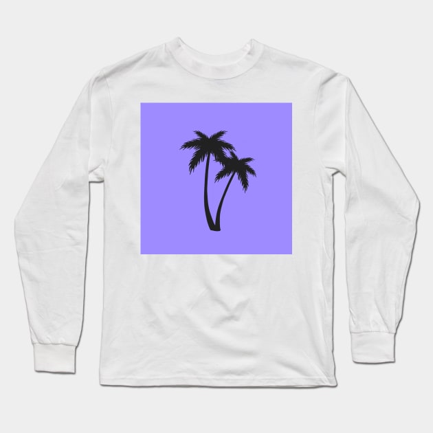 Purple palm trees Long Sleeve T-Shirt by Jasmwills